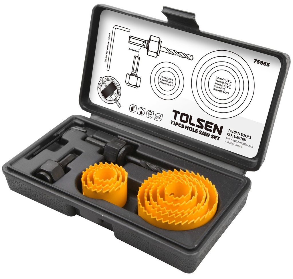 [75865] Hole Saw Set Tolsen (11pc)