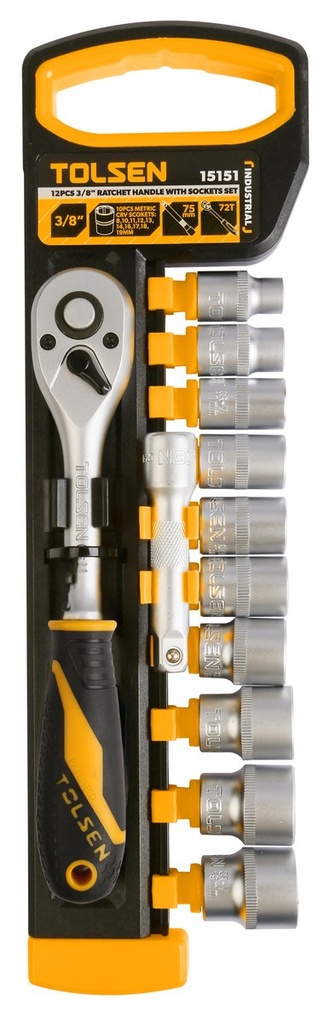 [15151] Socket Set Tolsen (3/8", 12pc)